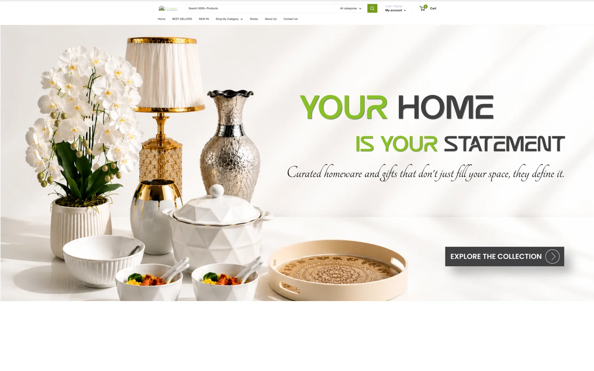 Classic Homeware & Gifts website